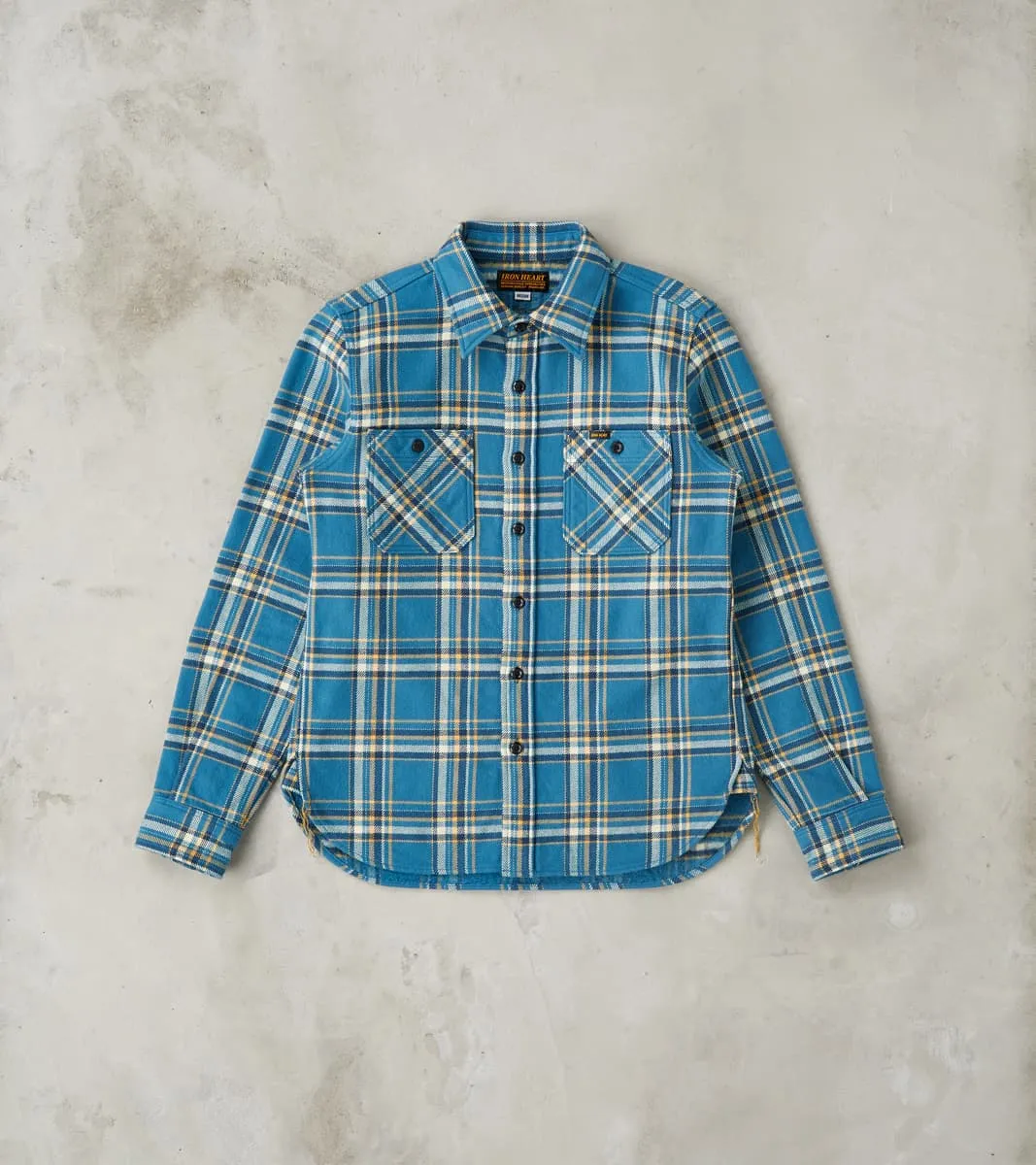 435-BLU - Work Shirt - 12oz Ultra Heavy Flannel Blue American Check sold by Division Road