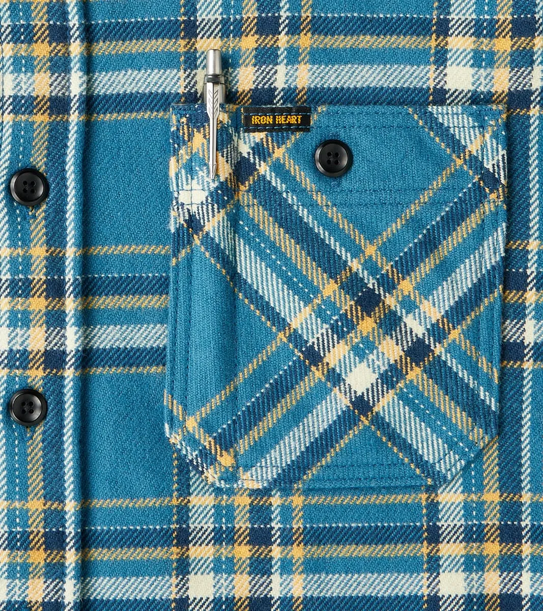 435-BLU - Work Shirt - 12oz Ultra Heavy Flannel Blue American Check sold by Division Road product image thumbnail 5
