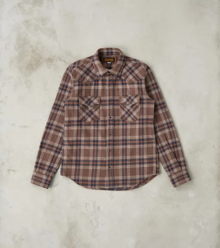 431-BRN - Western - 12oz Slubby Heavy Flannel Brown Check sold by Division Road
