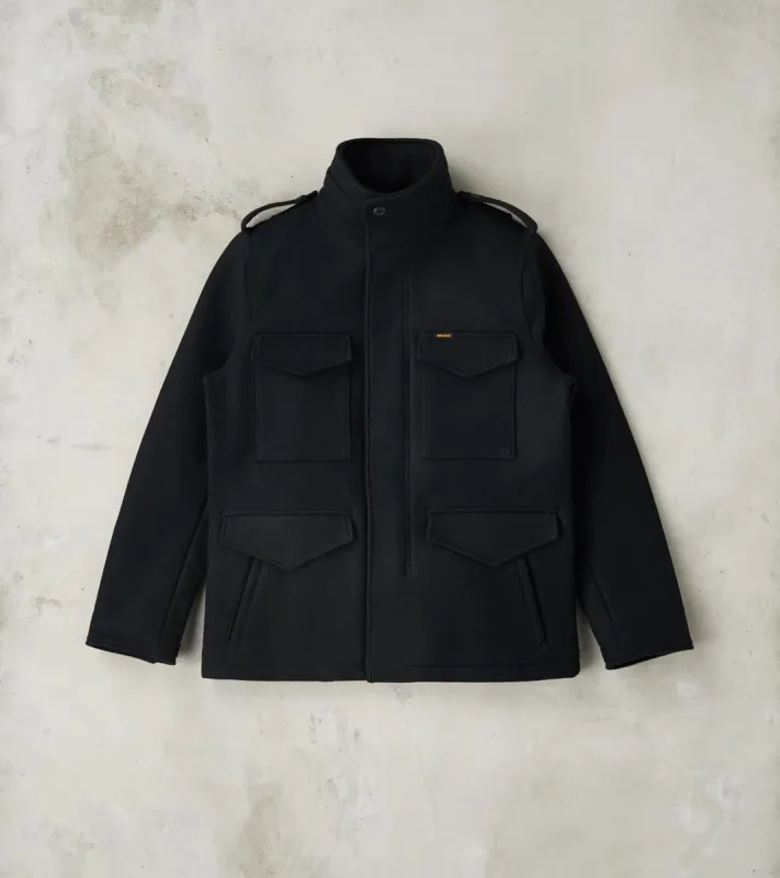 49-BLK - M65 Field Jacket - 21oz Black Melton Wool sold by Division Road