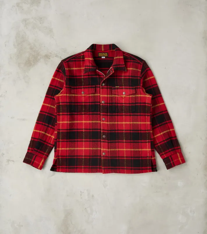 433-RED - Rider's Overshirt - 10oz Heavy Brushed Flannel Red Check sold by Division Road