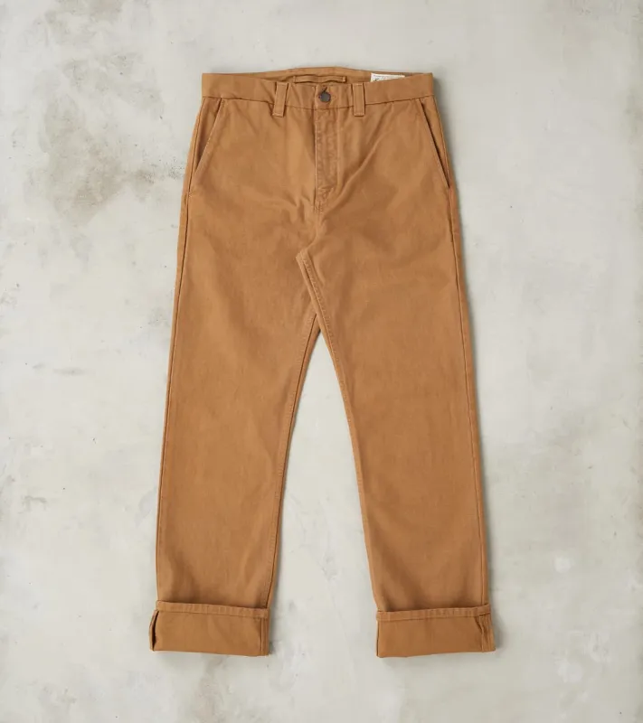 Deck Pant - 14oz Japanese Military Slub Canvas - Tan made by Freenote Cloth