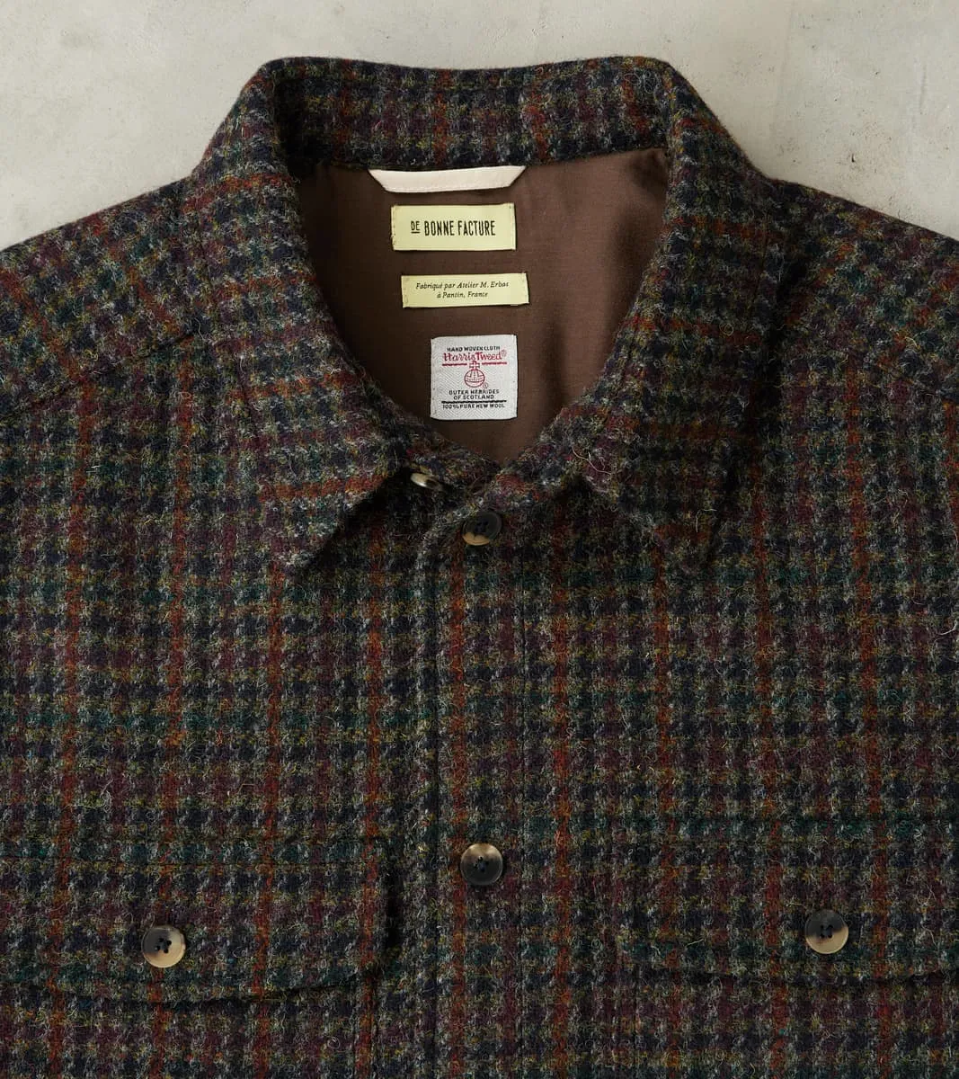 Harris Tweed Overshirt - Forest Navy Houndstooth Check sold by Division Road product image thumbnail 4