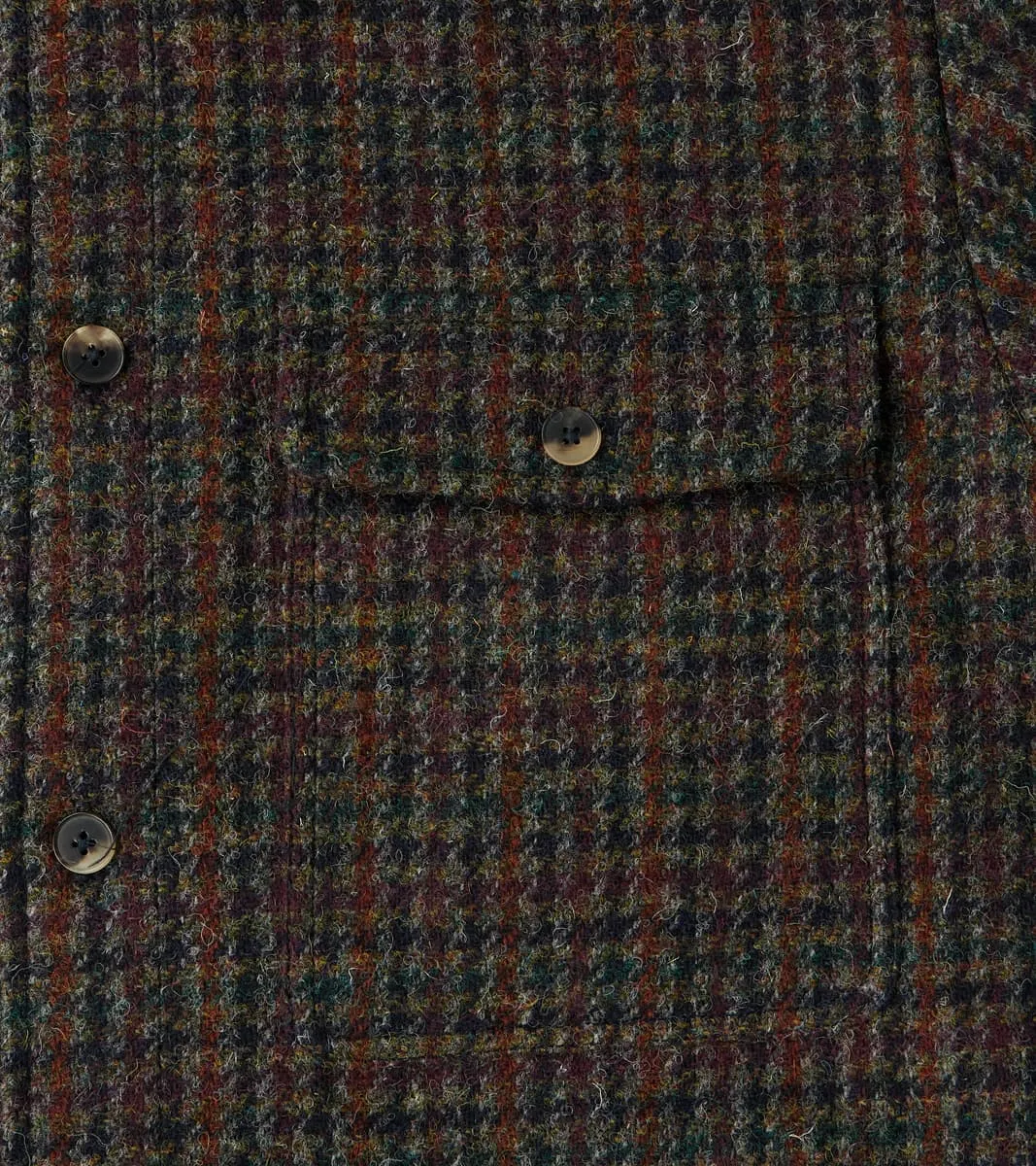 Harris Tweed Overshirt - Forest Navy Houndstooth Check sold by Division Road product image thumbnail 5