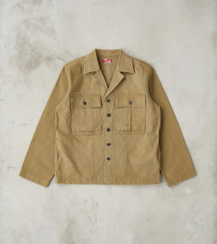 Richard Army Overshirt - Sage Japanese Canvas sold by Division Road