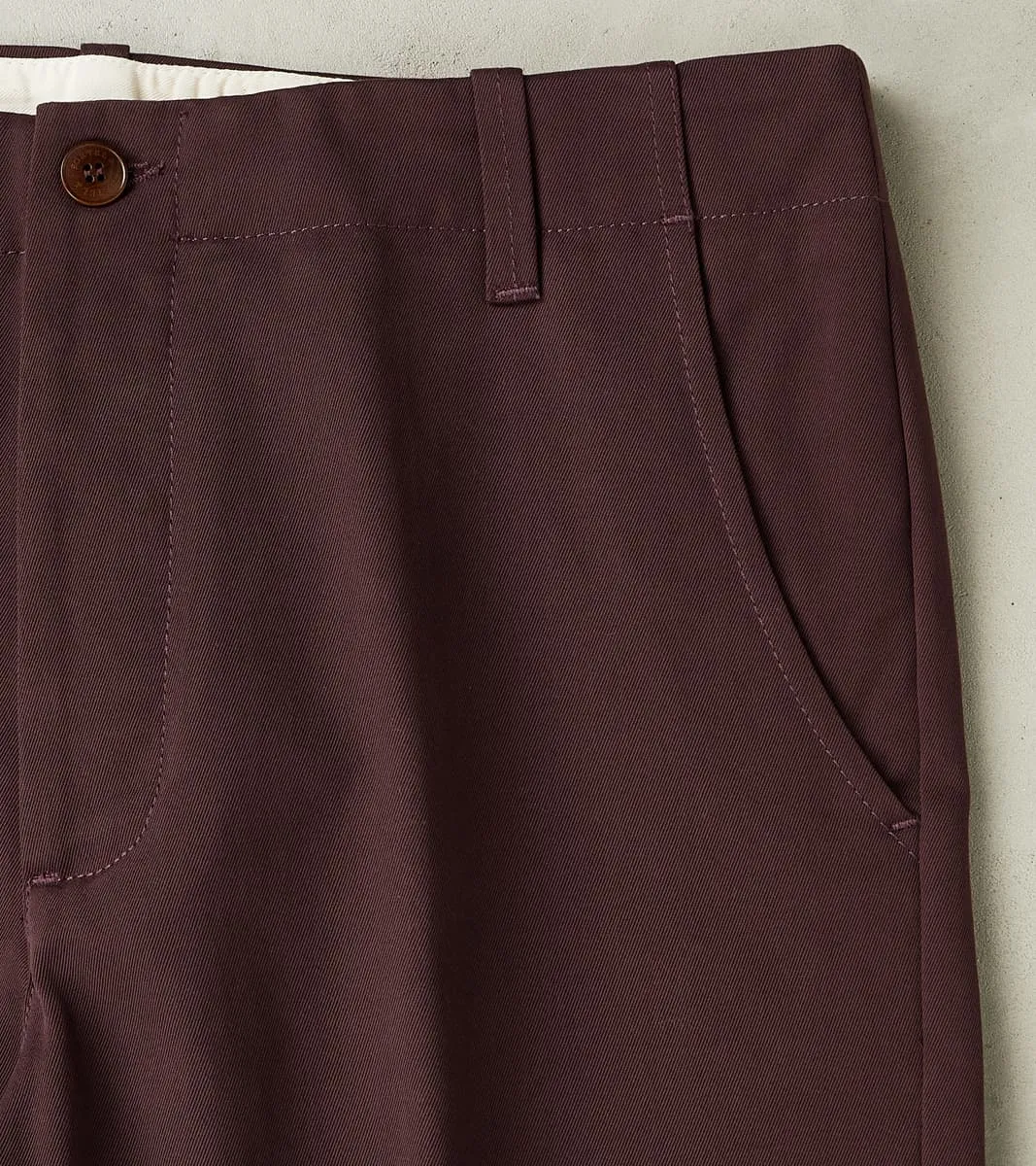 Hector TV Trouser - Bordeaux Cotton Twill Chino sold by Division Road product image thumbnail 4