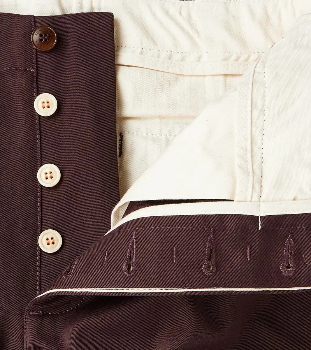 Hector TV Trouser - Bordeaux Cotton Twill Chino sold by Division Road product image thumbnail 5