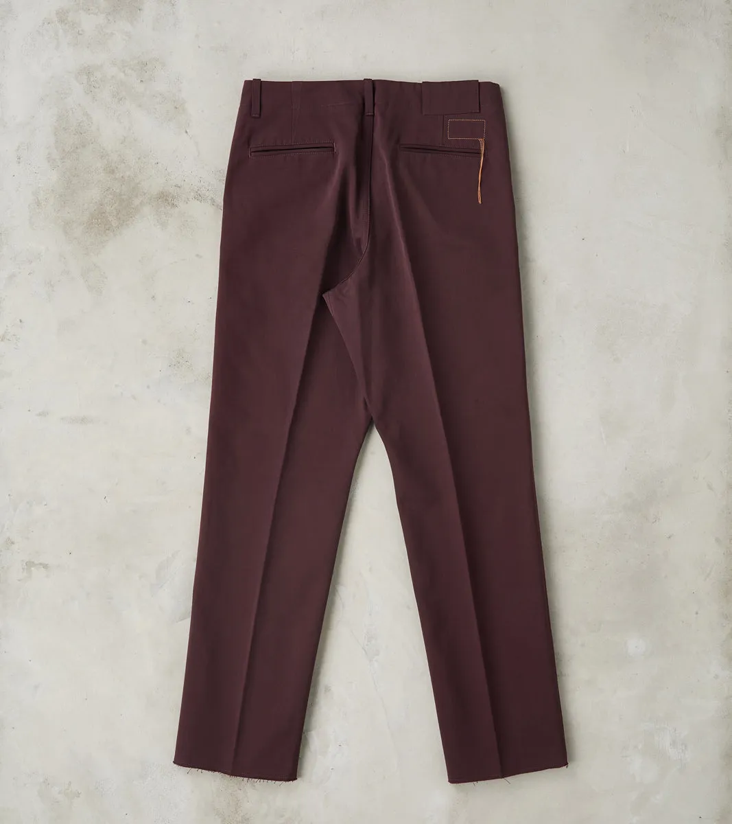 Hector TV Trouser - Bordeaux Cotton Twill Chino sold by Division Road product image thumbnail 2