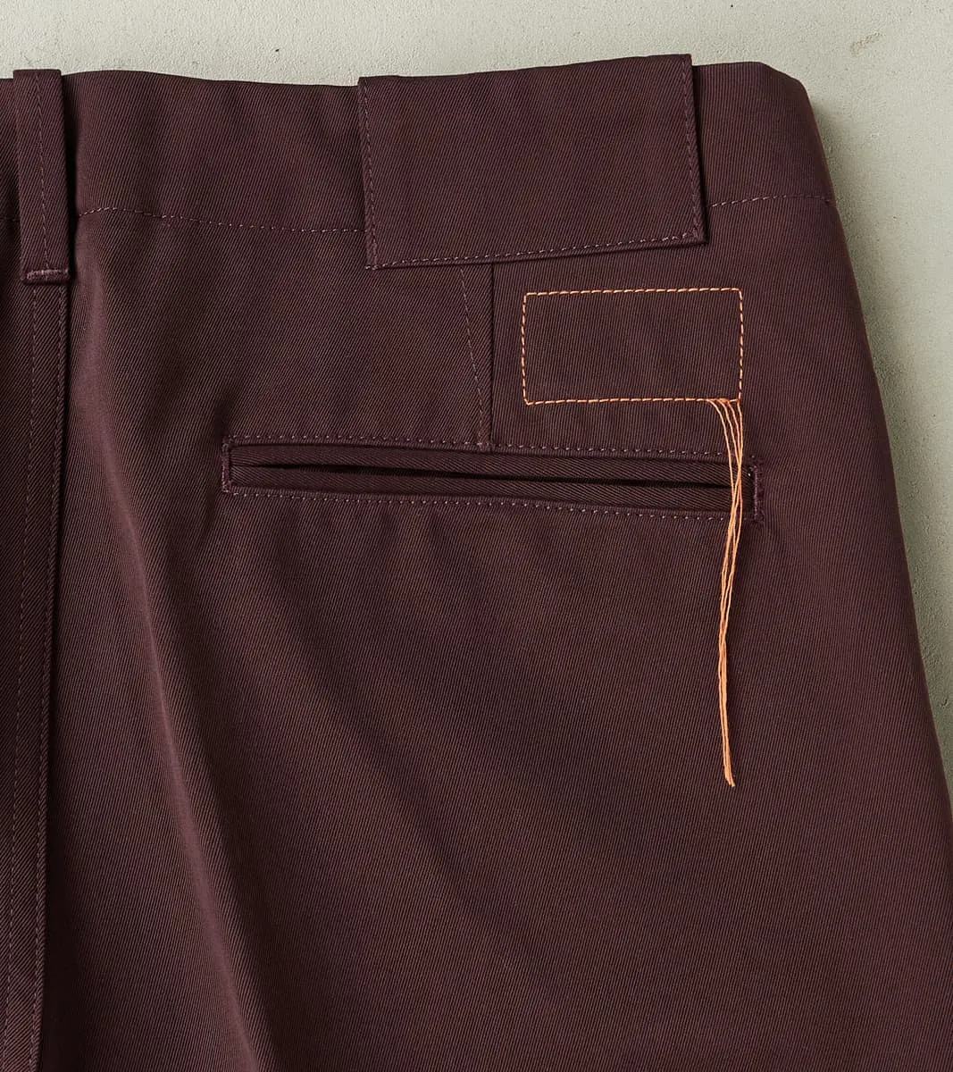 Hector TV Trouser - Bordeaux Cotton Twill Chino sold by Division Road product image thumbnail 3