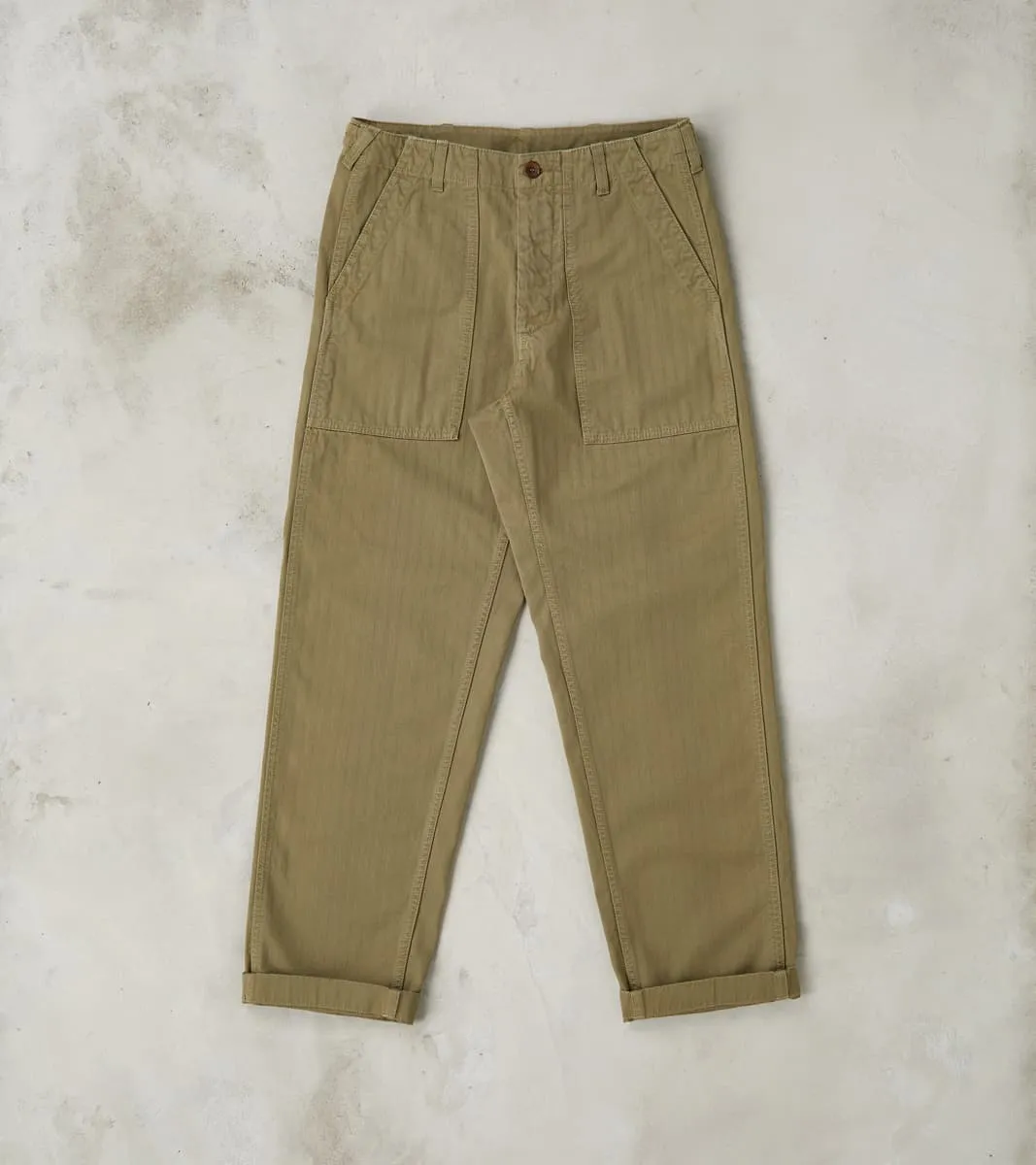New Fatigue Trouser - Sage Herringbone Twill sold by Division Road