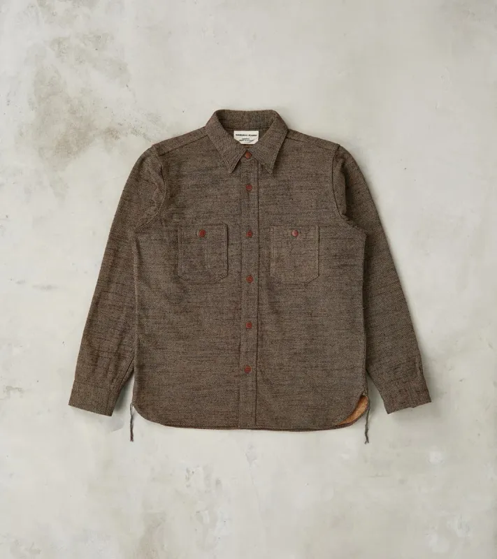 SMN25-01W Black Elemental Flannel Work Shirt sold by Division Road