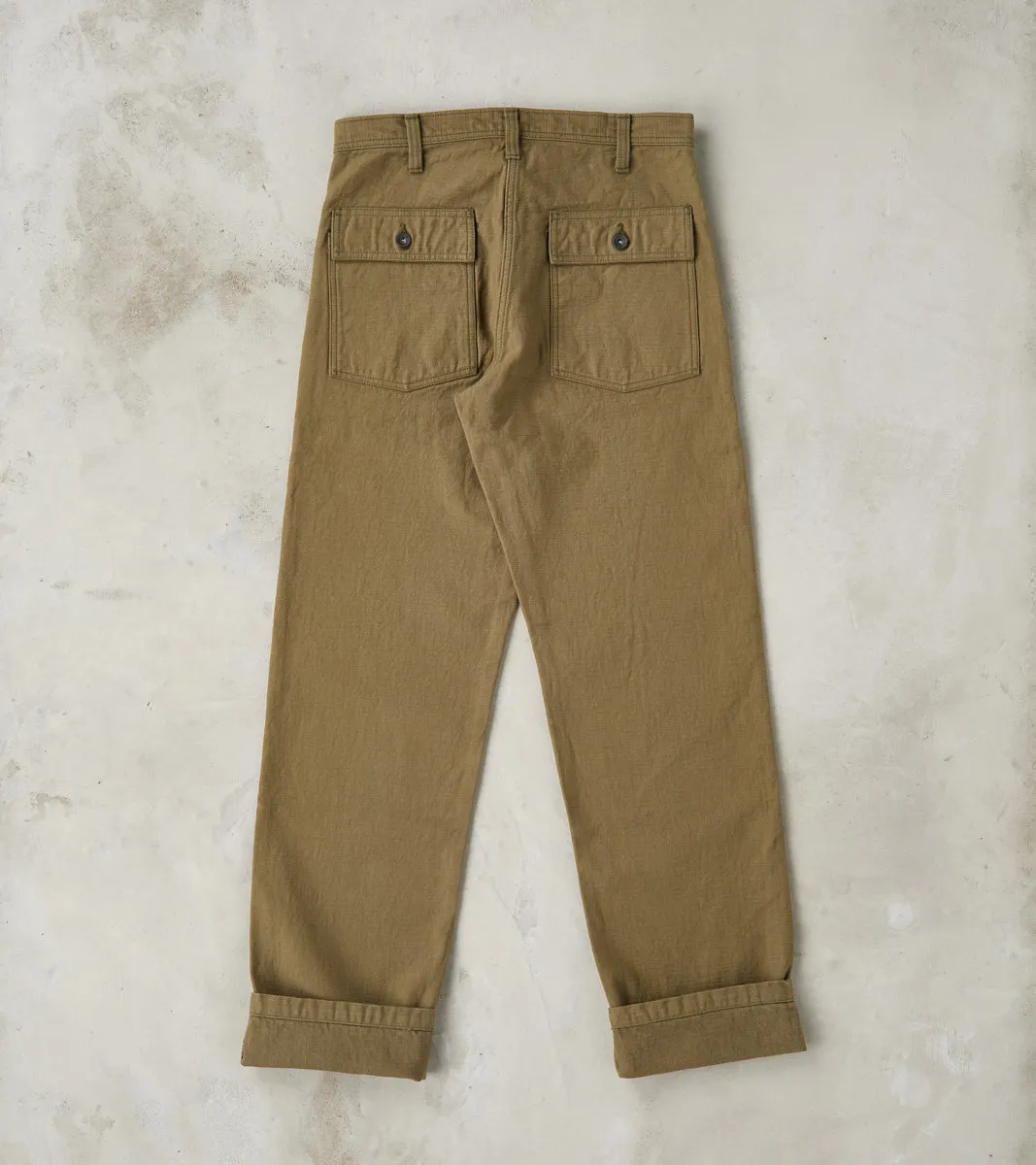 SJ52BP 15oz Selvedge Heavy Back Satin Olive Baker Pant - Regular Straight sold by Division Road product image thumbnail 2