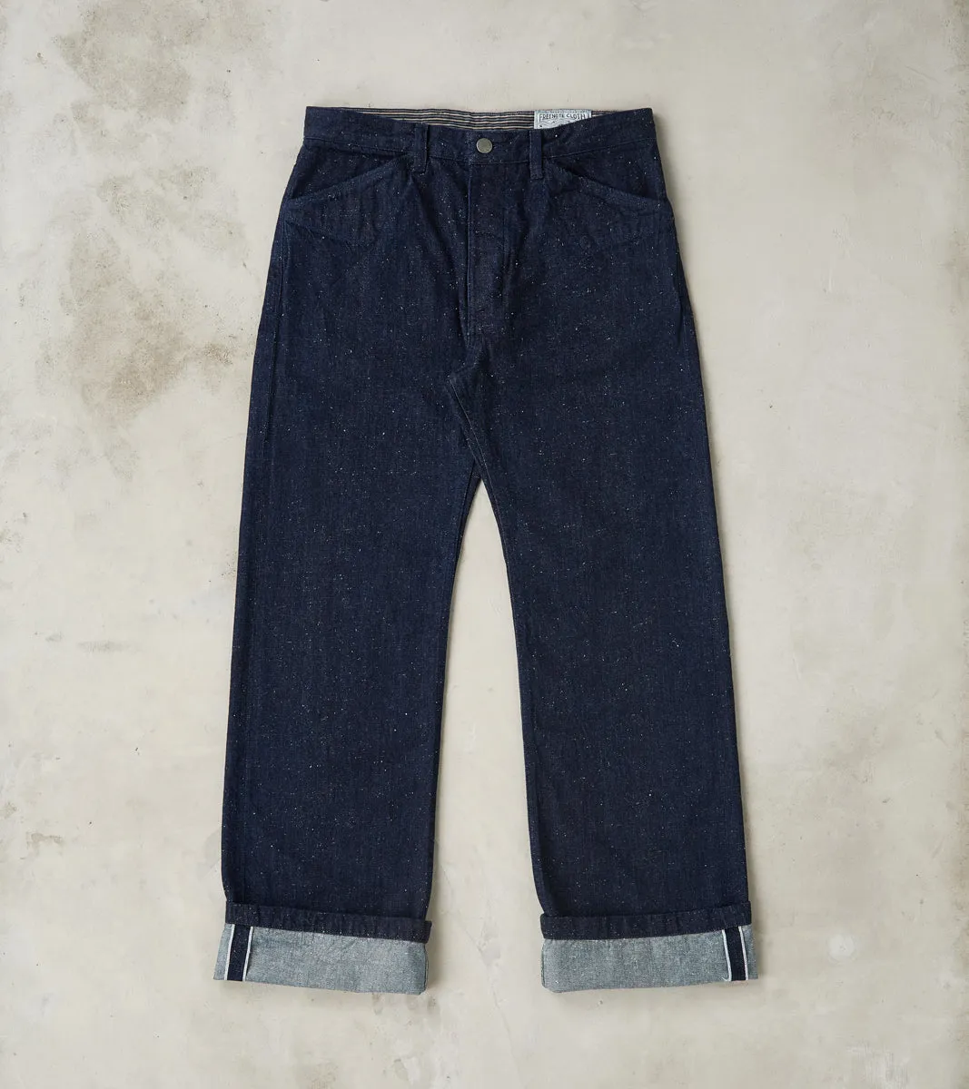 Benton Pant - 11oz Japanese Selvedge Fleck Denim - Indigo sold by Division Road