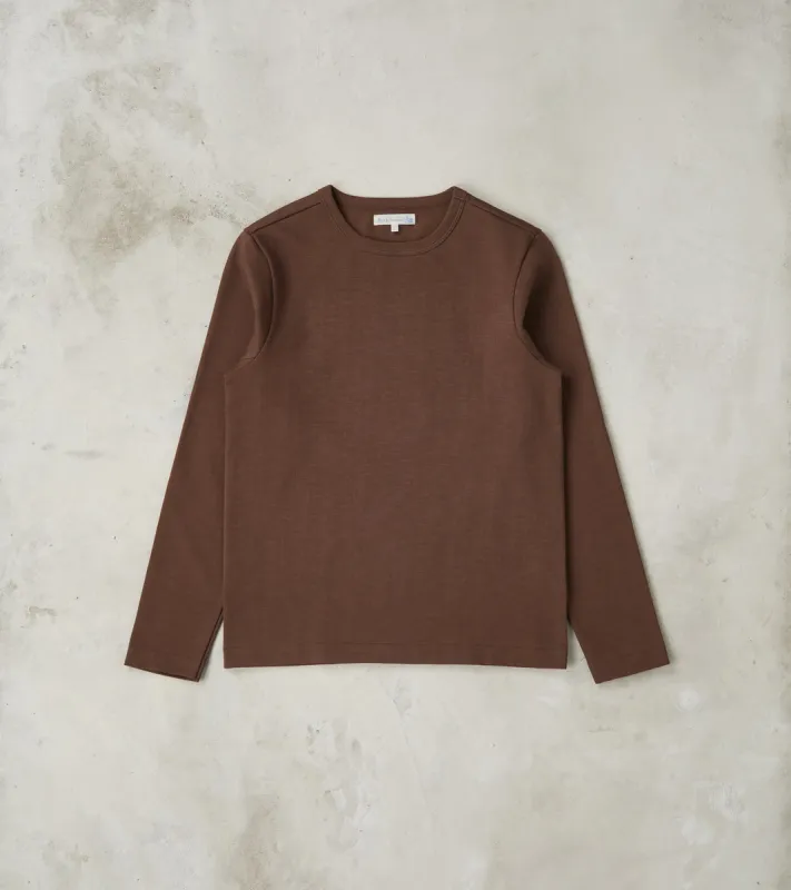 S218 Good Originals - 10.7oz Loopwheeled 2-Thread Heavyweight Longsleeve - 192 Chocolate sold by Division Road