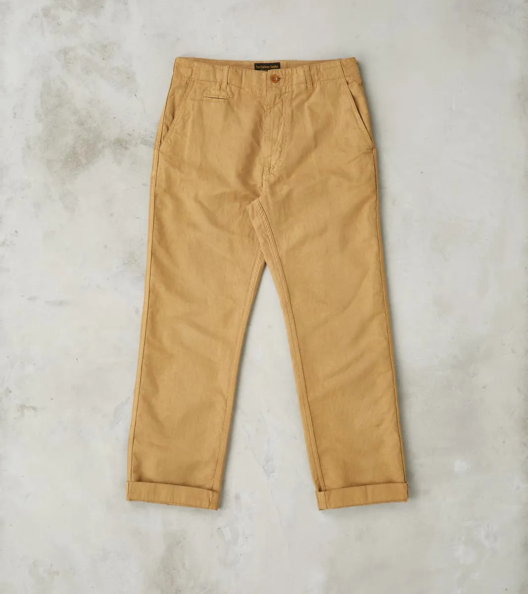 Axel 071 Chino Pant - Classic Tapered - Khaki Cotton Linen Canvas sold by Division Road