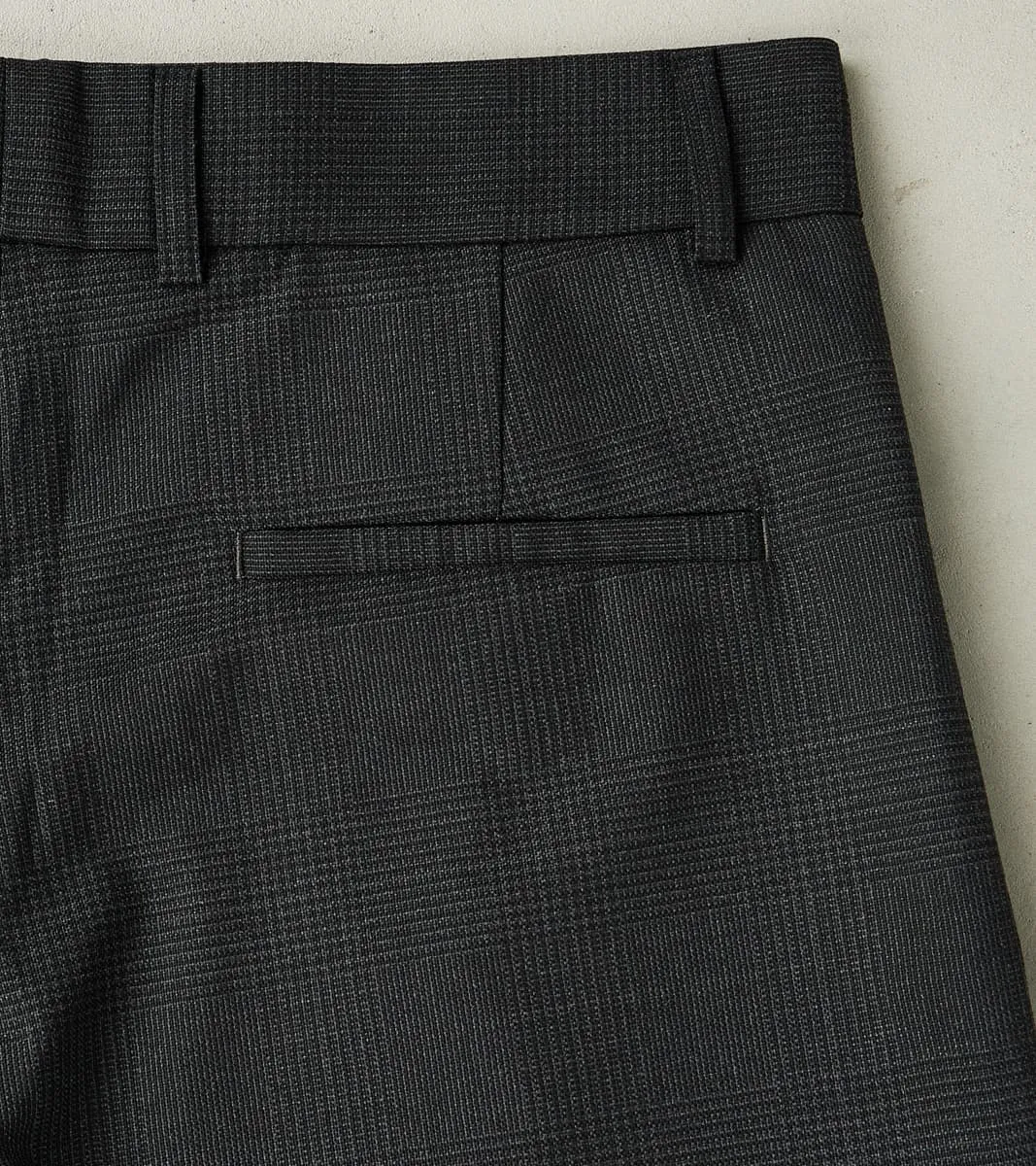 Italian Cold Wool Cloth Grandad Trouser - Anthracite Prince Of Wales Check sold by Division Road product image thumbnail 3