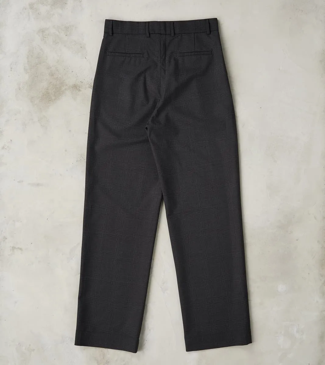 Italian Cold Wool Cloth Grandad Trouser - Anthracite Prince Of Wales Check sold by Division Road product image thumbnail 2