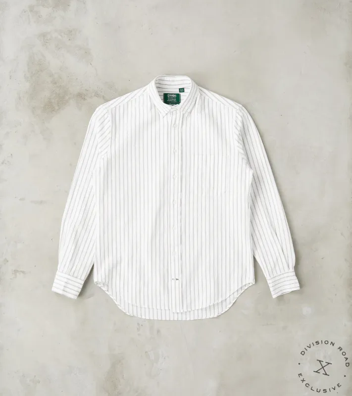 Japanese Amekaji Stripe Oxford - White sold by Division Road