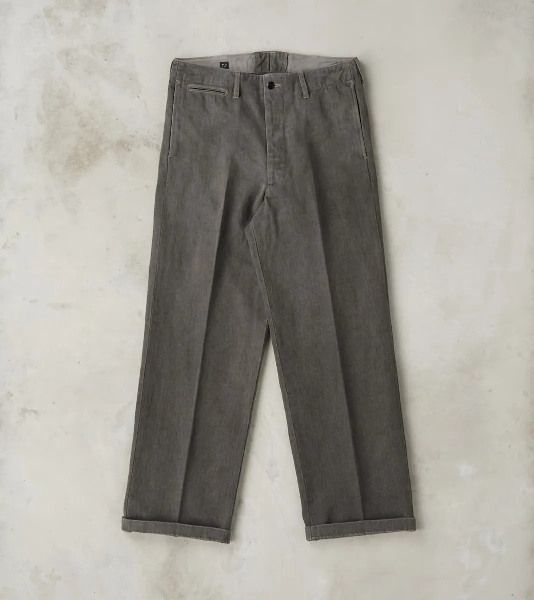 Lot. 221 Field Trousers - Cotton Washi Twill - Sumi Dyed Charcoal sold by Division Road