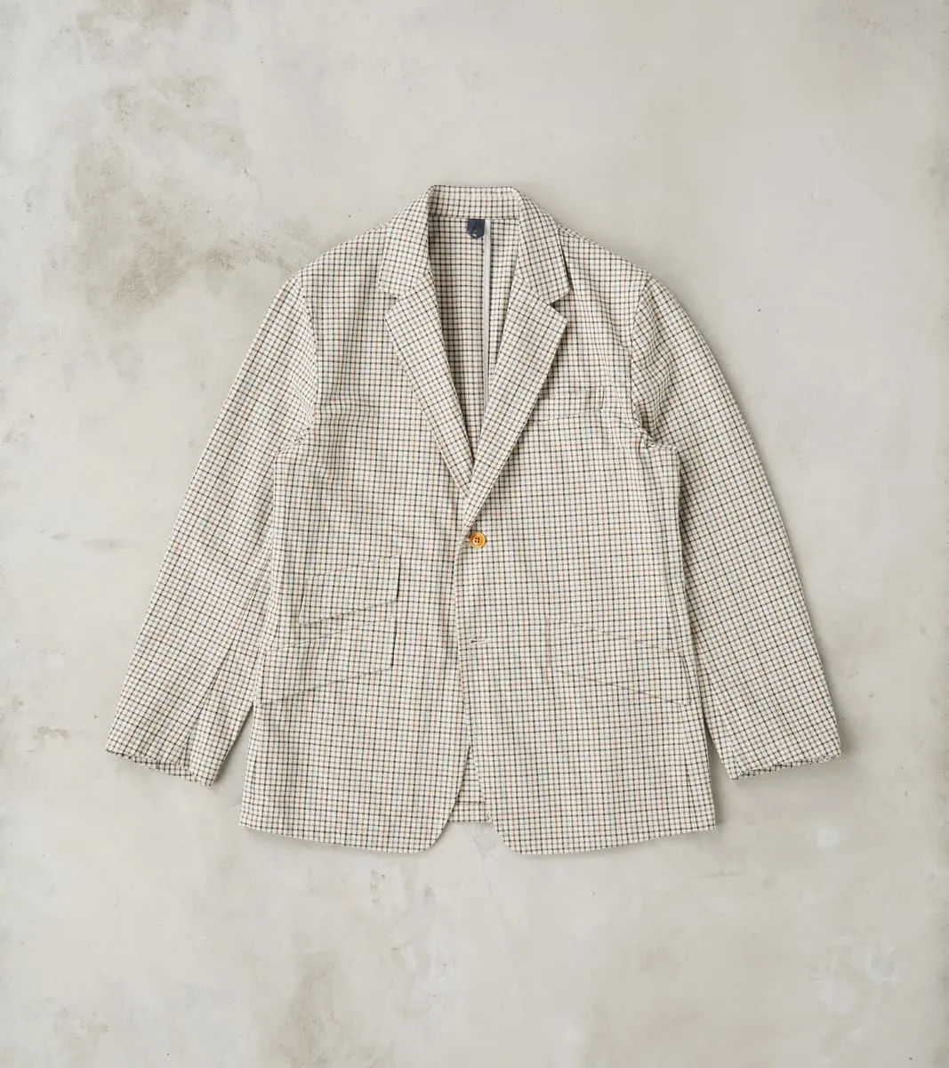 Single Breasted 2-Button Jacket - Smoky Plaid Cotton Twill Cloth - Tattersall sold by Division Road