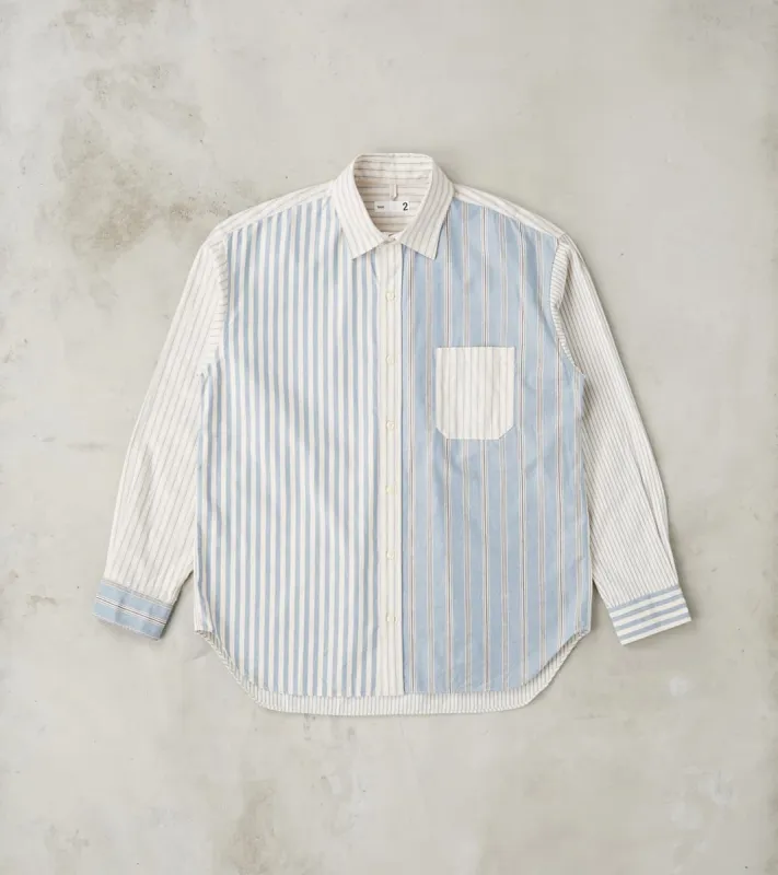 Baggy Fit Crazy Shirt - Organic Cotton Oxford Cloth - Blue made by Division Road
