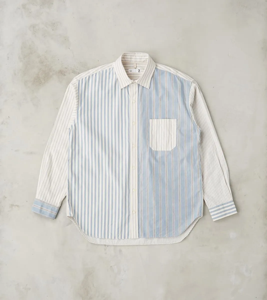 Baggy Fit Crazy Shirt - Organic Cotton Oxford Cloth - Blue sold by Division Road