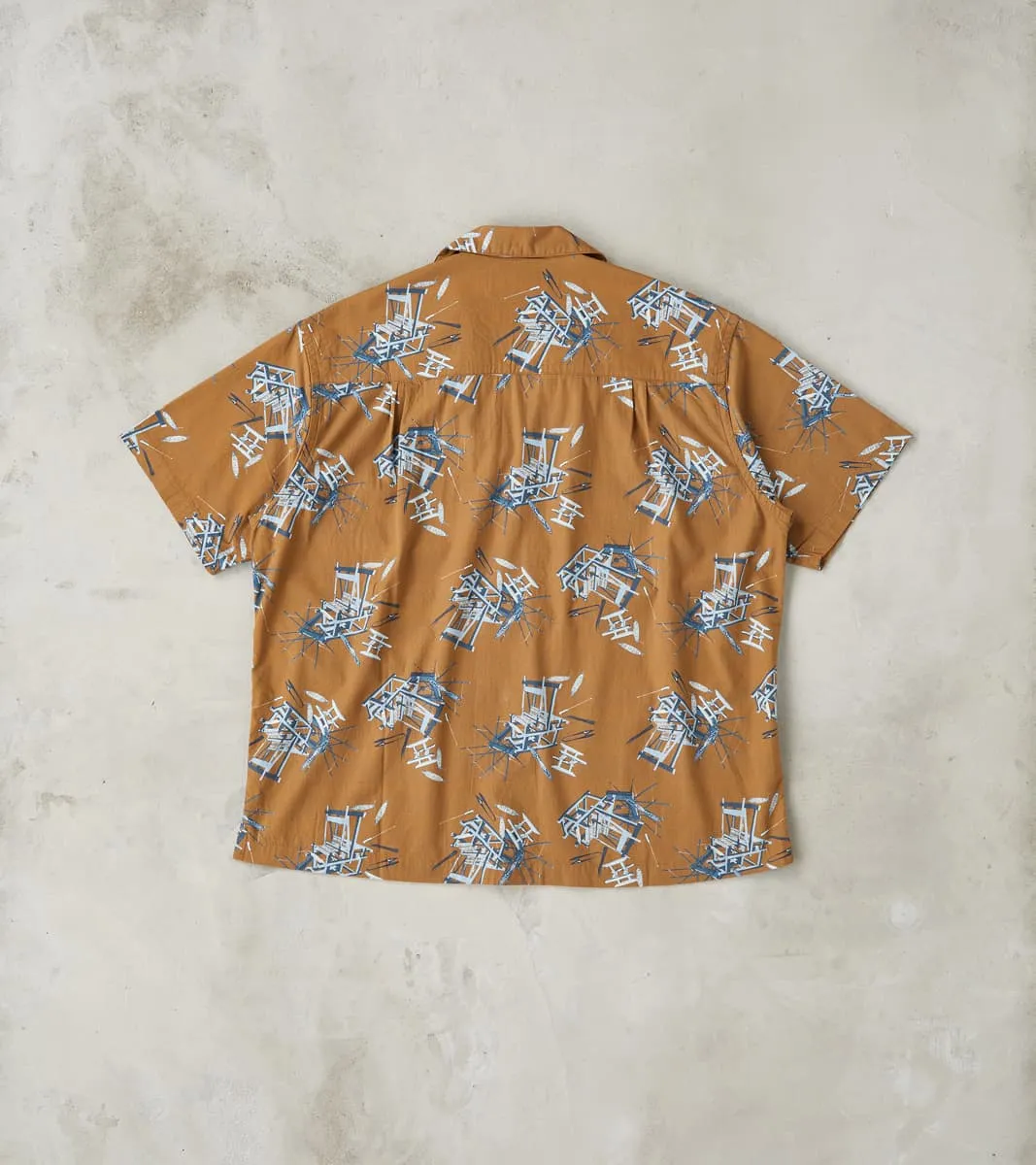 MMSS6004 - Cotton/Rayon Camp Shirt - Brown Shuttle Loom Print sold by Division Road product image thumbnail 2