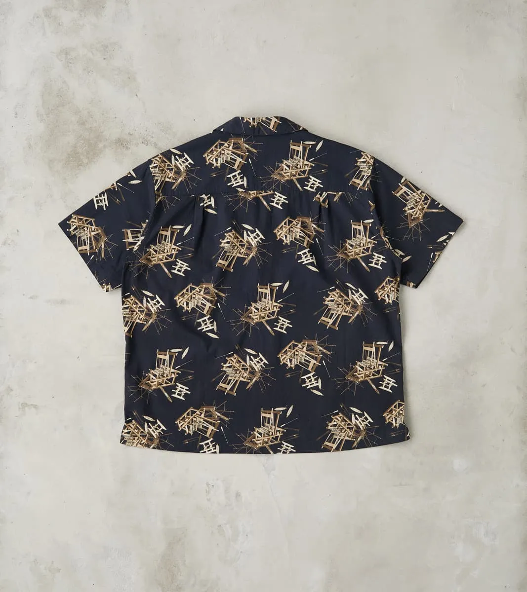 MMSS6004 - Cotton/Rayon Camp Shirt - Black Shuttle Loom Print sold by Division Road product image thumbnail 2