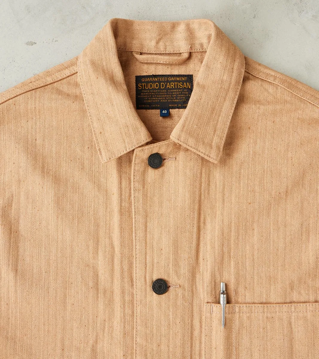 Natural Brown Fox Cotton Military Herringbone Twill Work Jacket sold by Division Road product image thumbnail 4