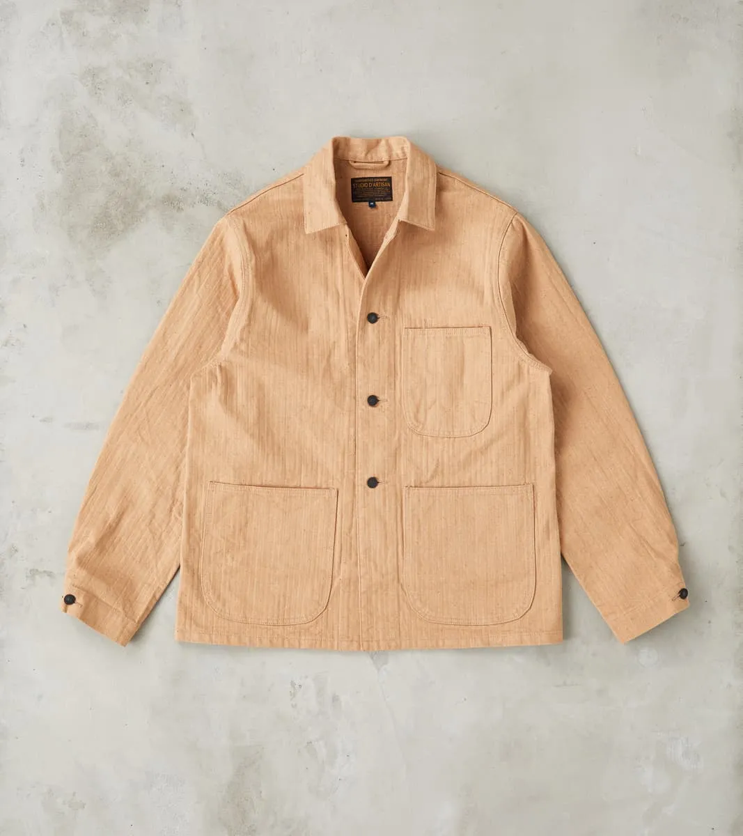 Natural Brown Fox Cotton Military Herringbone Twill Work Jacket sold by Division Road