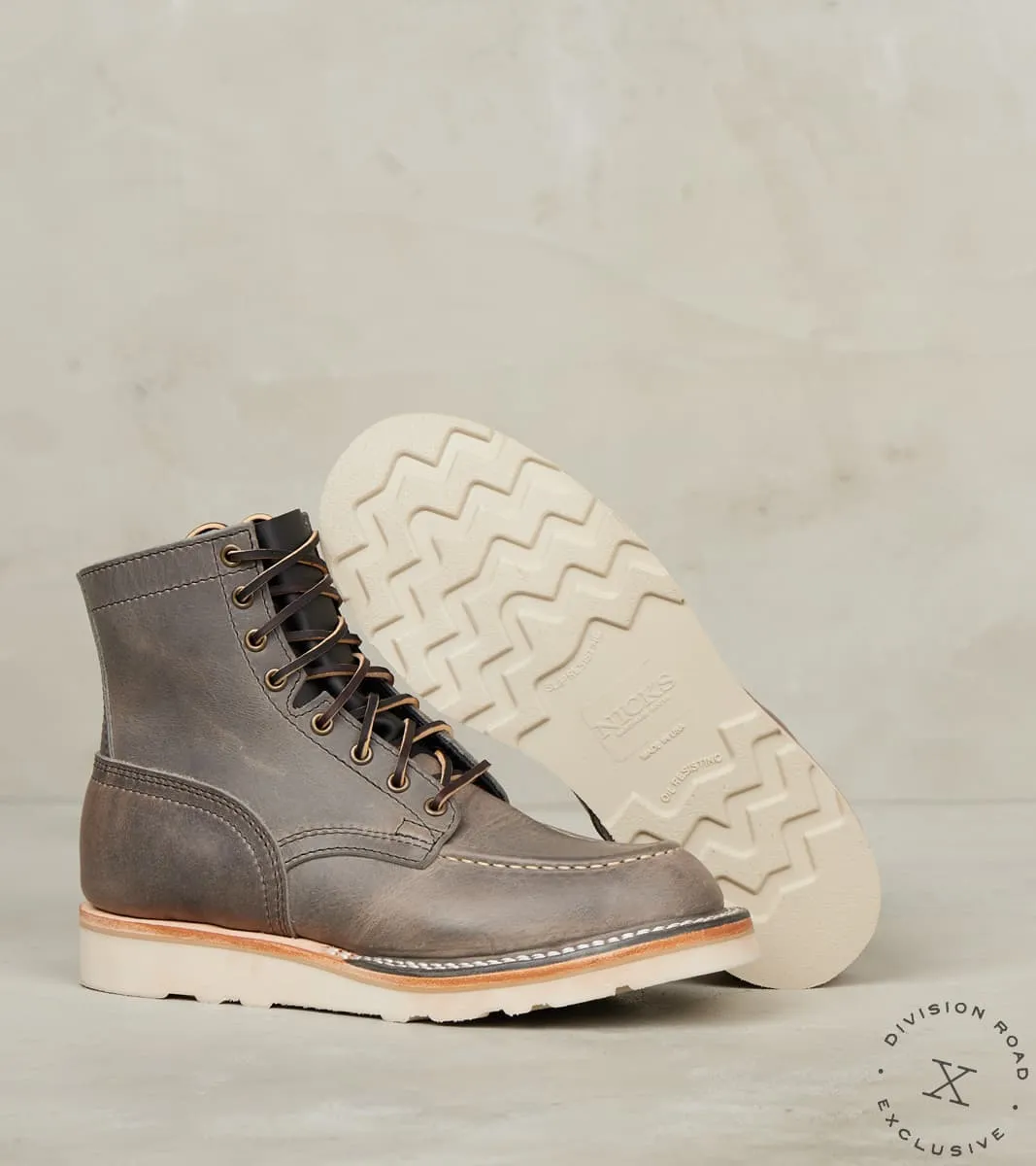Concrete Workman Moc - HNW - Nicks Christy - Horween Light Grey Cypress sold by Division Road product image thumbnail 2