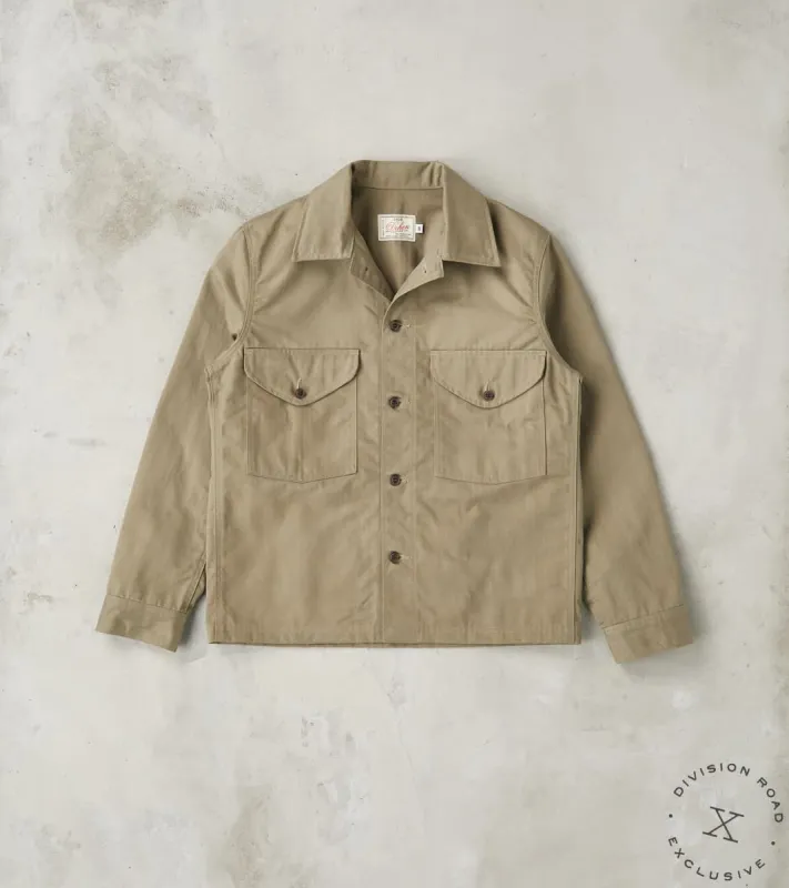 Skyline Overshirt - 12oz H.Stevensons® Dry Waxed Herringbone - Sage made by Dehen 1920