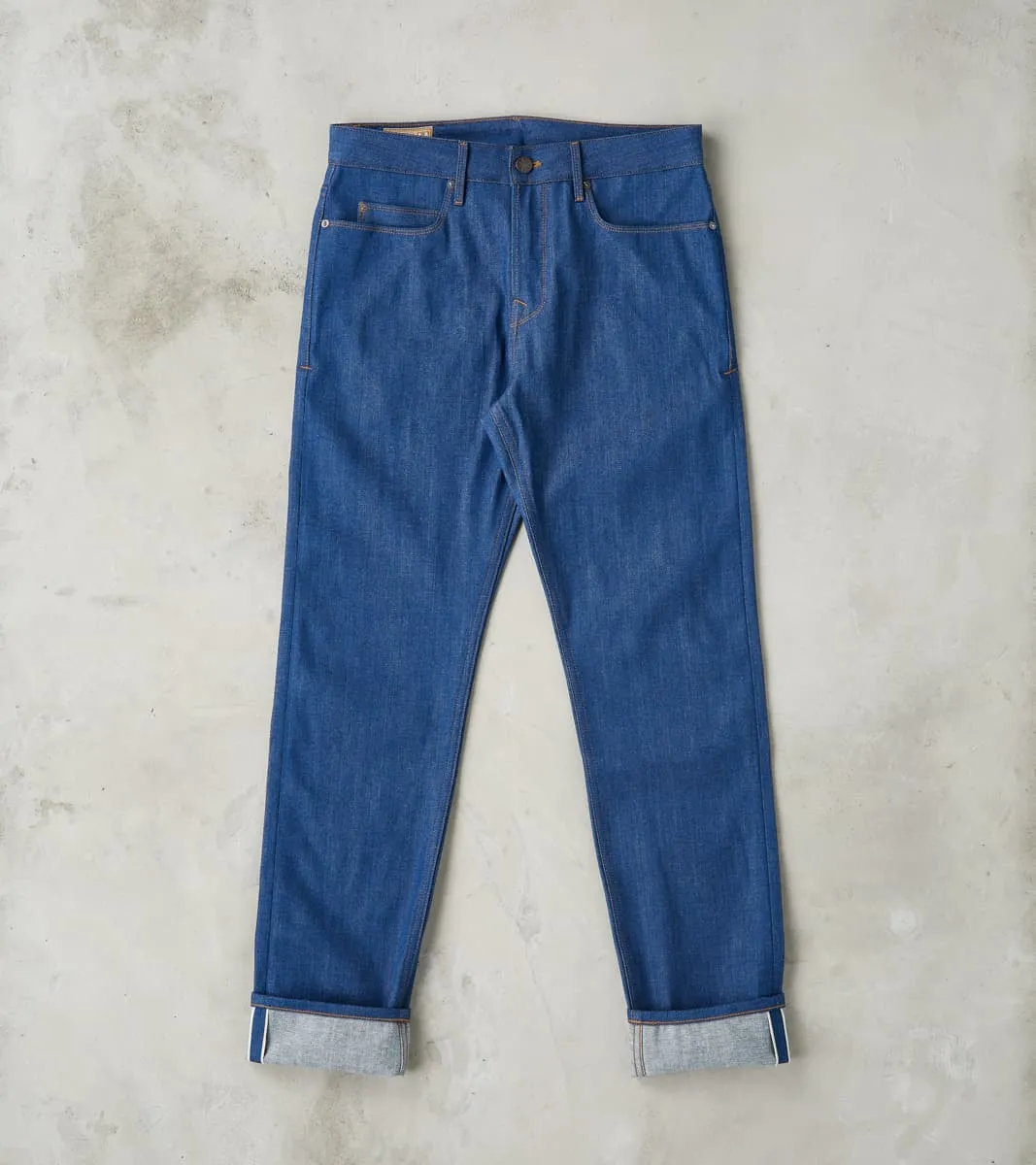 Portola - Classic Tapered - 12oz Vintage Blue Broken Twill sold by Division Road