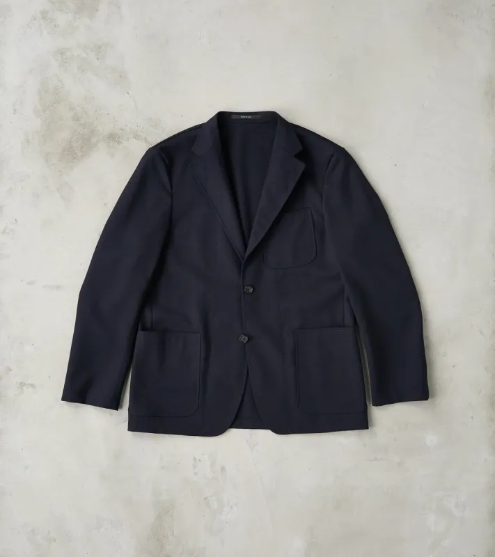 Simple Jacket- Marling & Evans® British Wool Hopsack - Navy made by Gitman Brothers