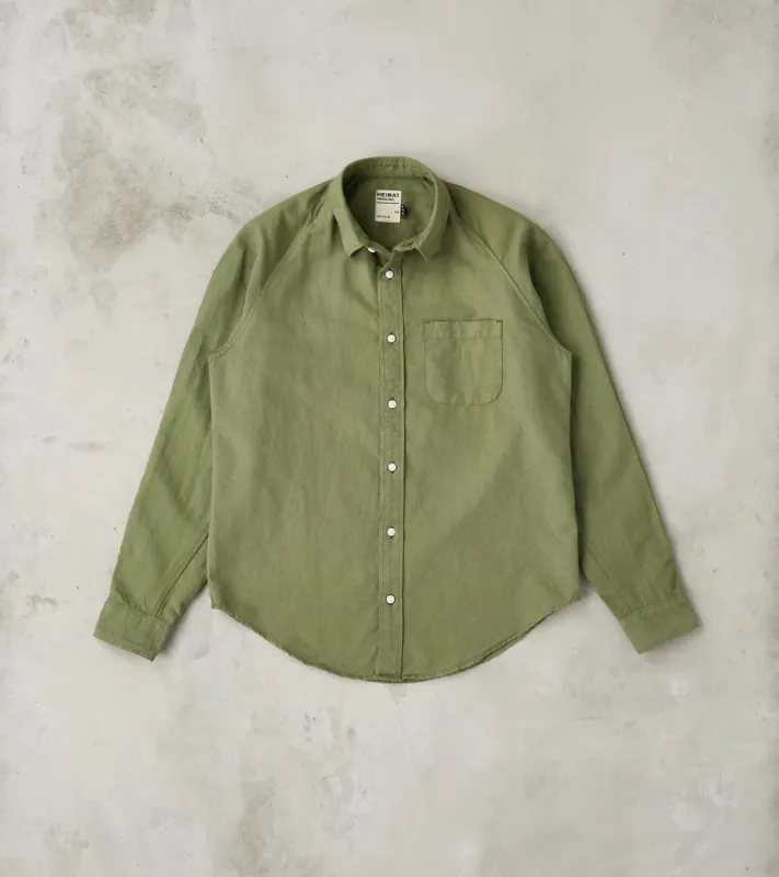Artist Shirt - Garment Dyed Cotton Hemp - Military Green made by Heimat Textil