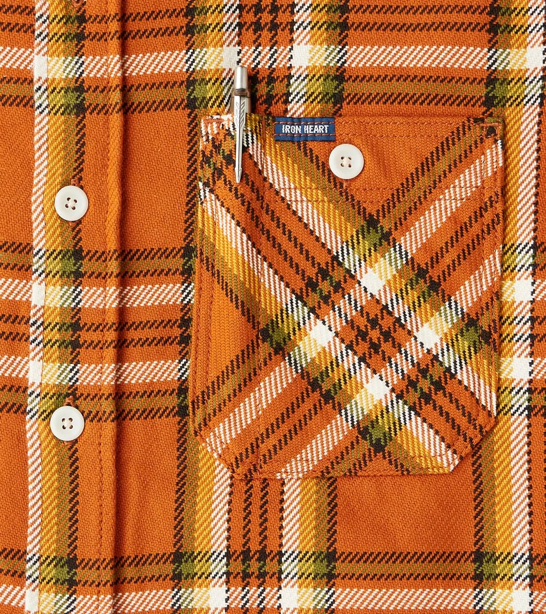 442-ORA - Work Shirt - 9oz Selvedge Flannel Orange Check sold by Division Road product image thumbnail 5