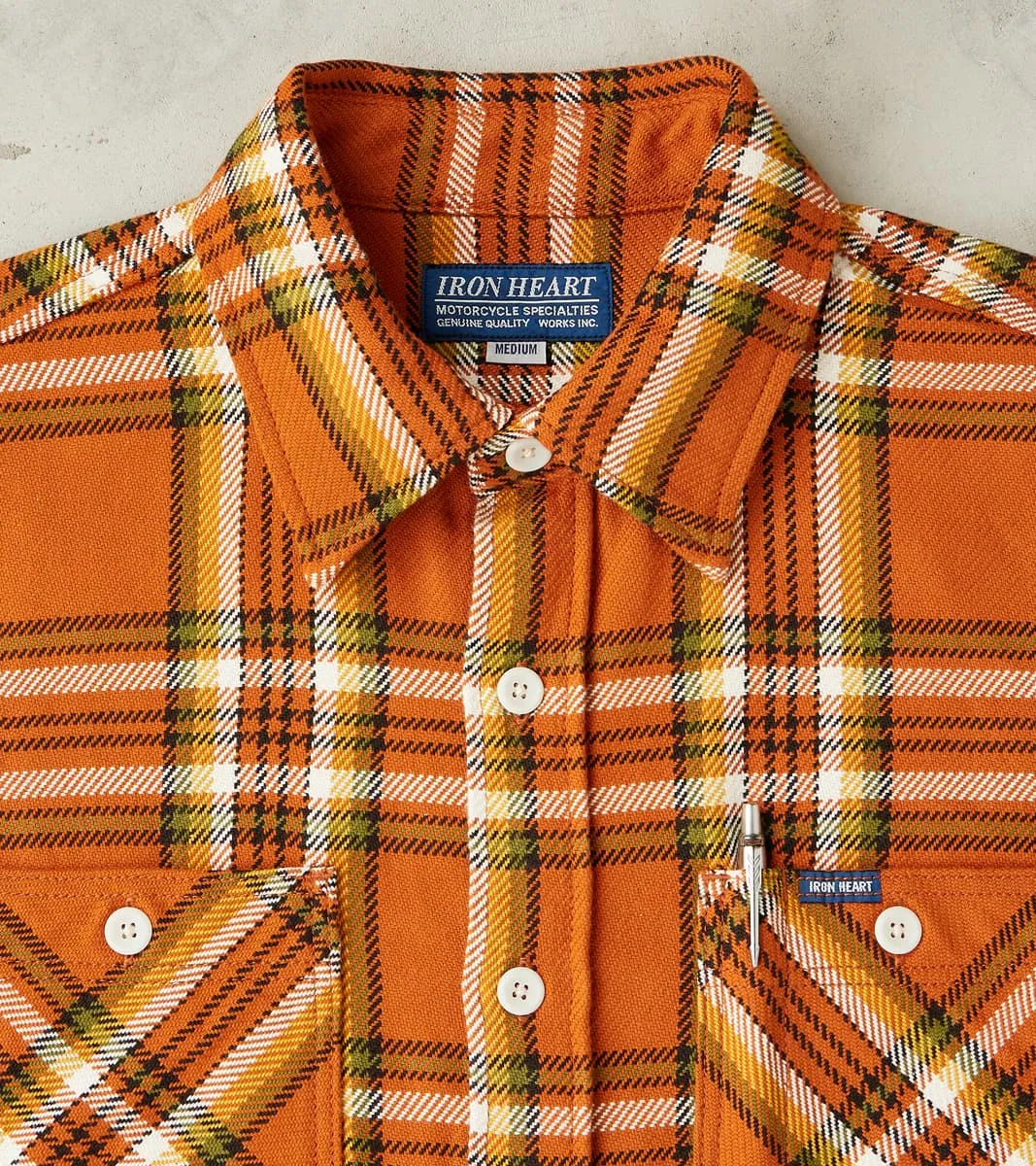 442-ORA - Work Shirt - 9oz Selvedge Flannel Orange Check sold by Division Road product image thumbnail 3