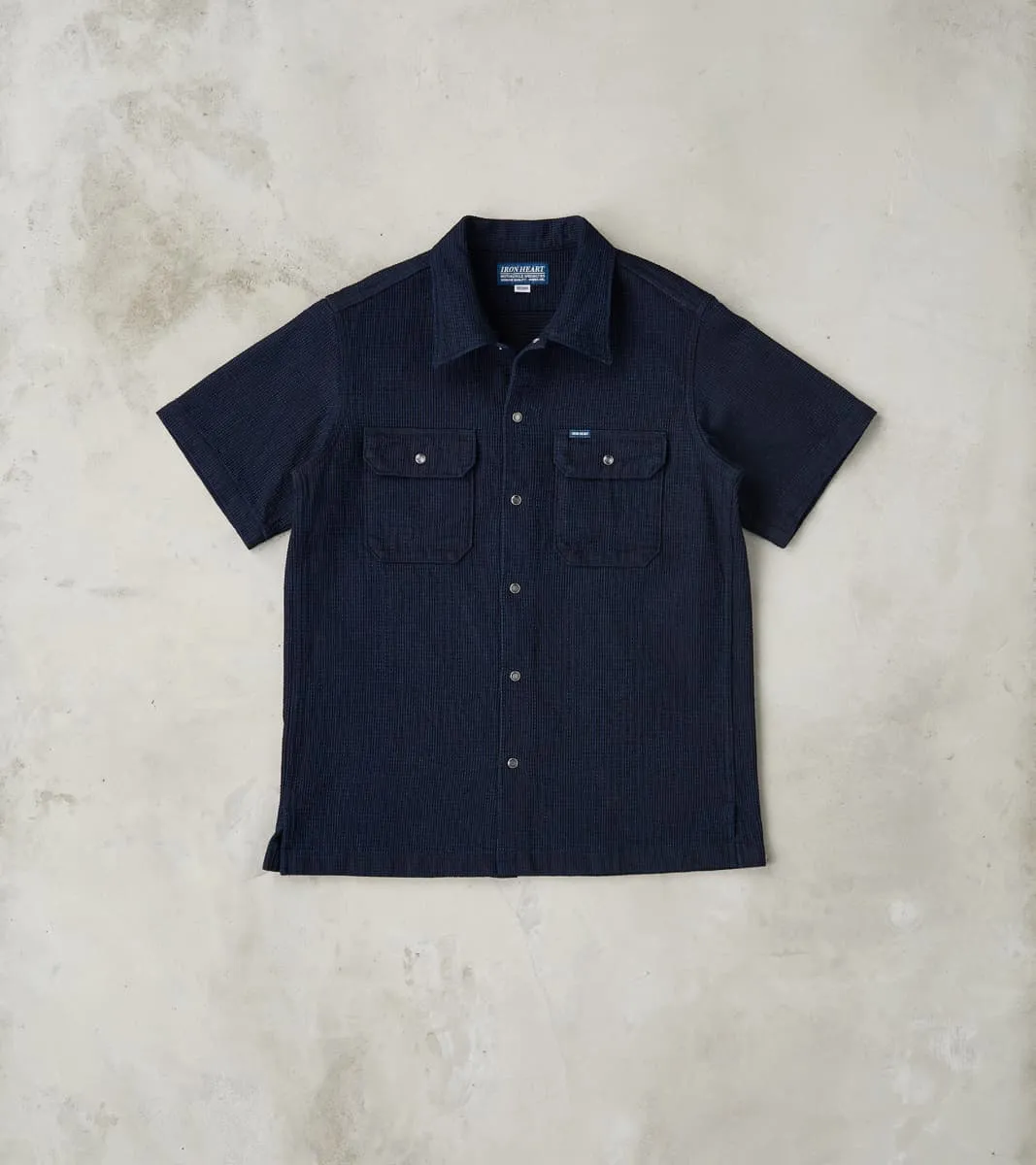 445-IND - Mechanic Short Sleeve Shirt - 10oz Indigo Dobby Cloth sold by Division Road