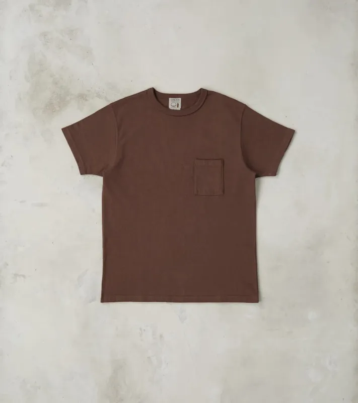 SJST-SC03 Japanese Cotton Short Sleeve Pocket T-Shirt - Kuri Dark made by Samurai Jeans
