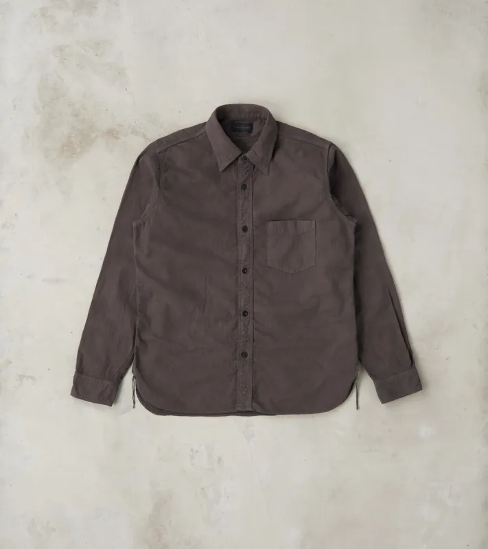 SSS26-ATW Charcoal Tropical Weather Dobby Shirt made by Samurai Jeans