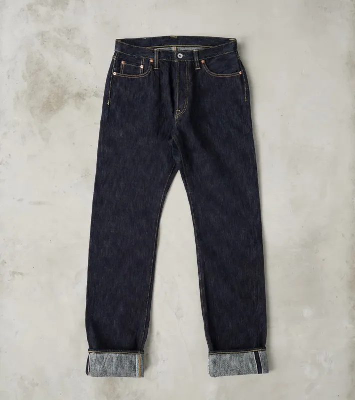 888S-SLB - High Rise Relaxed Tapered - 16oz Slubby Selvedge Indigo made by Iron Heart