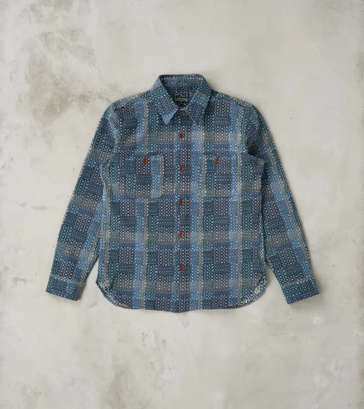 Noragi Blue Sashiko Workshirt made by Studio D'Artisan