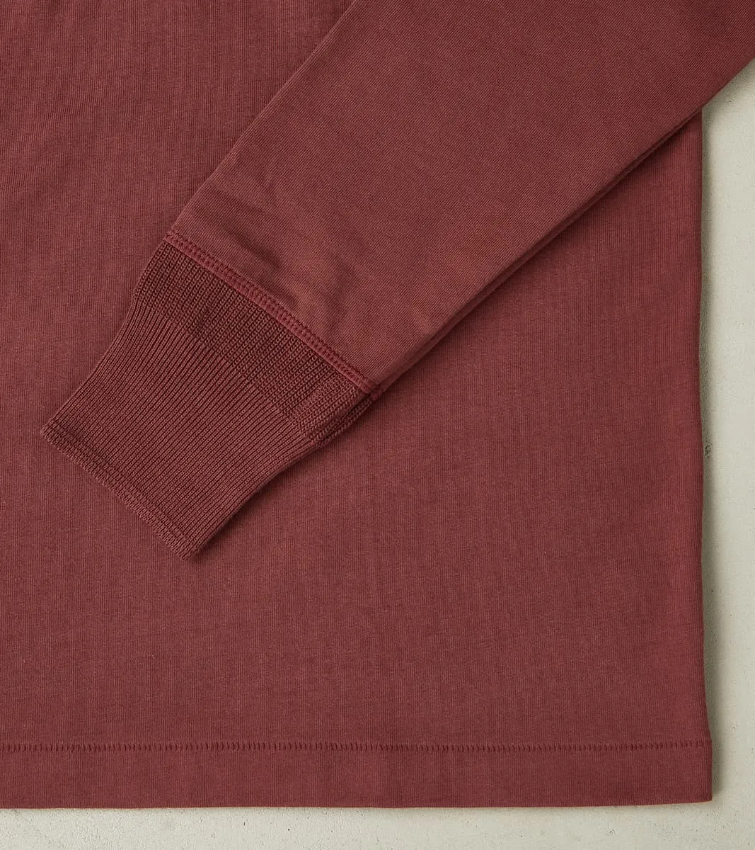 2M06 Good Originals - 6.8oz Vintage Machine 2-Thread Henley - 506 Burgundy sold by Division Road product image thumbnail 5