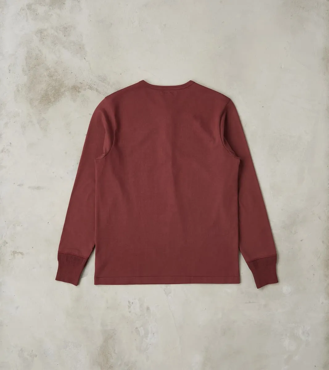2M06 Good Originals - 6.8oz Vintage Machine 2-Thread Henley - 506 Burgundy sold by Division Road product image thumbnail 2