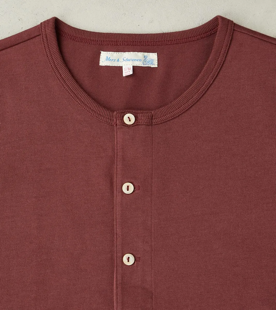 2M06 Good Originals - 6.8oz Vintage Machine 2-Thread Henley - 506 Burgundy sold by Division Road product image thumbnail 3