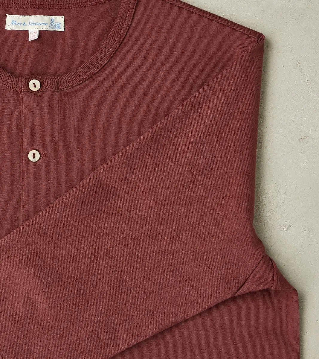 2M06 Good Originals - 6.8oz Vintage Machine 2-Thread Henley - 506 Burgundy sold by Division Road product image thumbnail 4