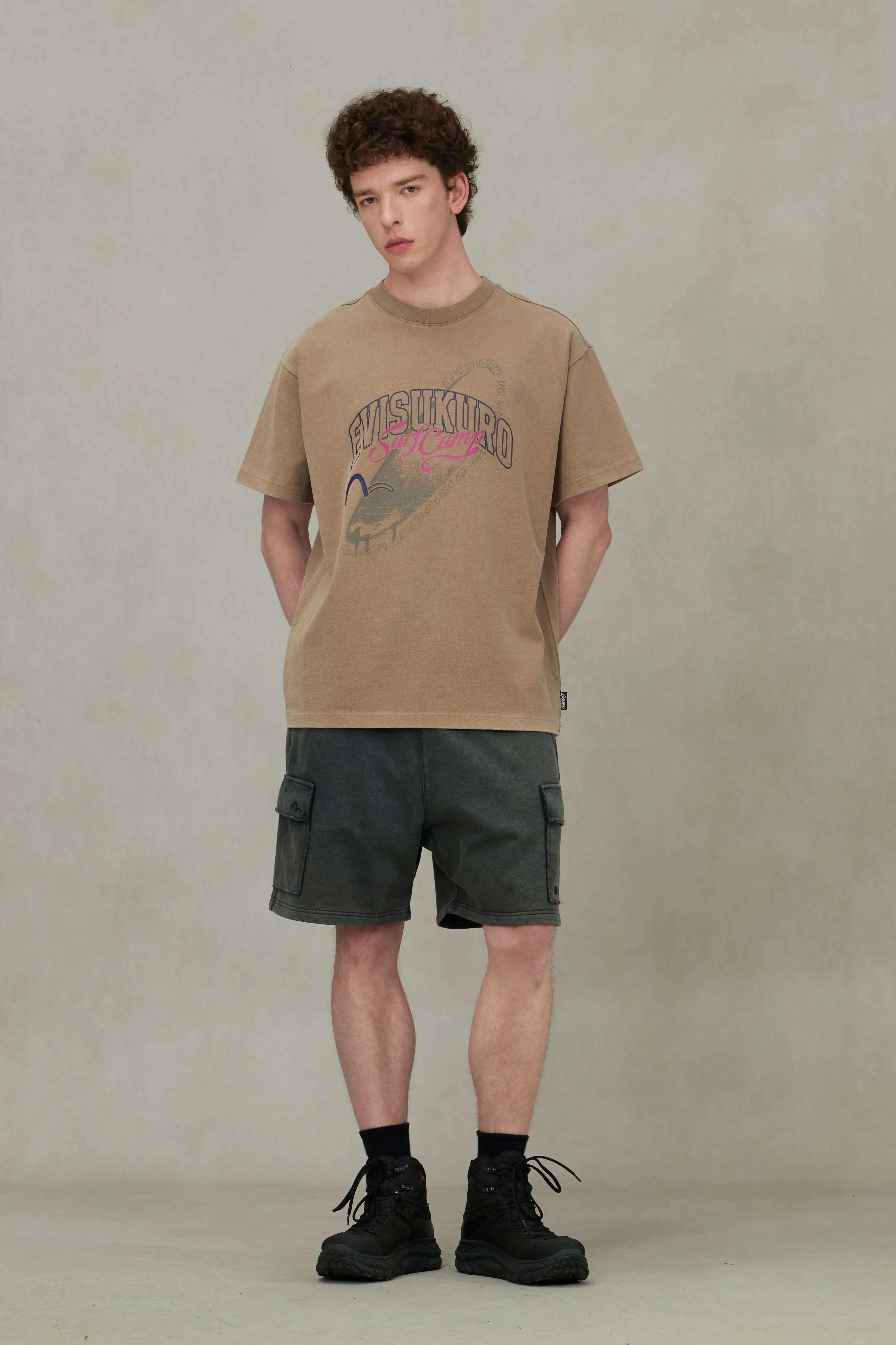 Seagull and Logo Embroidery Relax Fit Sun-Dried Finish Sweatshorts sold by Evisu product image thumbnail 5