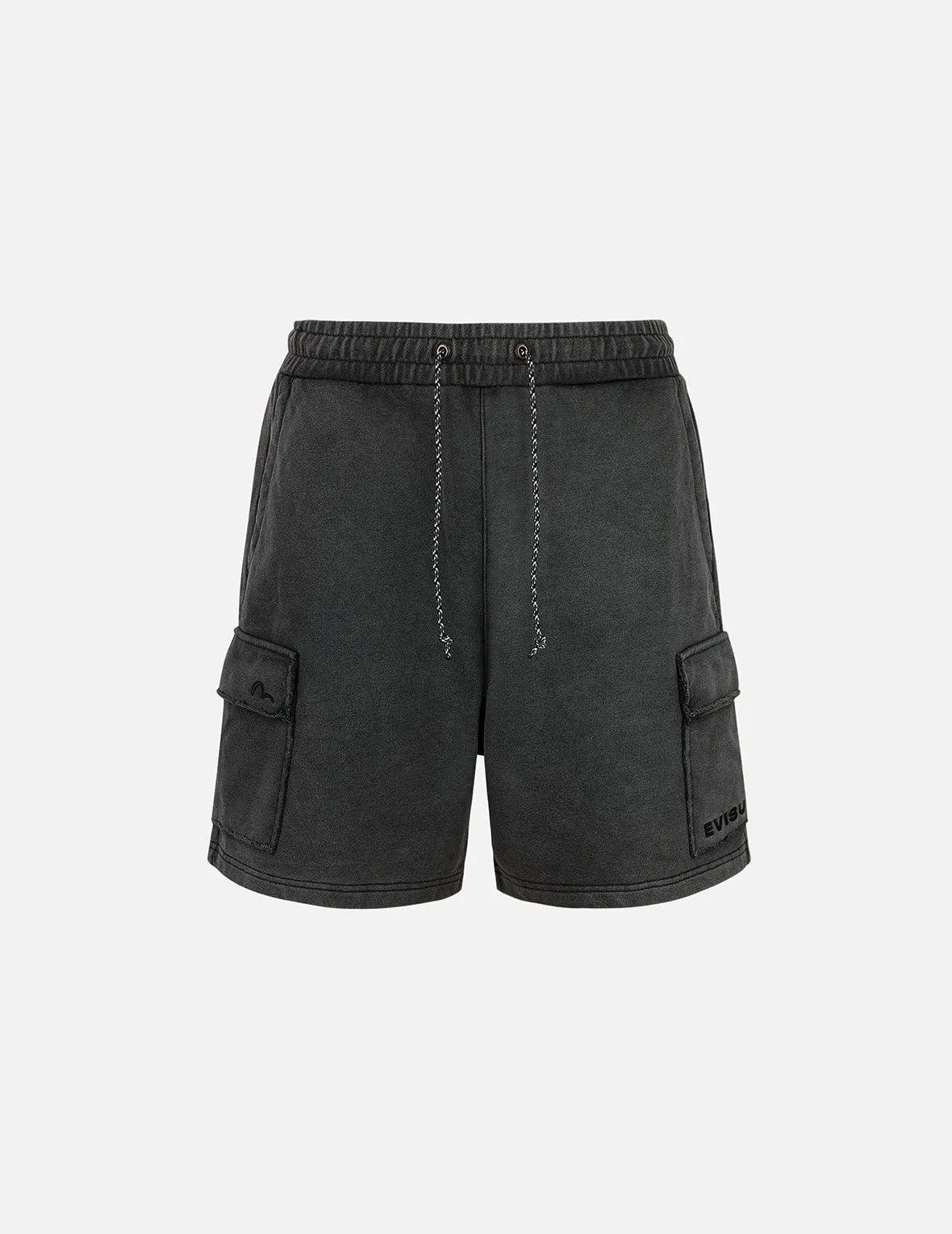 Seagull and Logo Embroidery Relax Fit Sun-Dried Finish Sweatshorts sold by Evisu