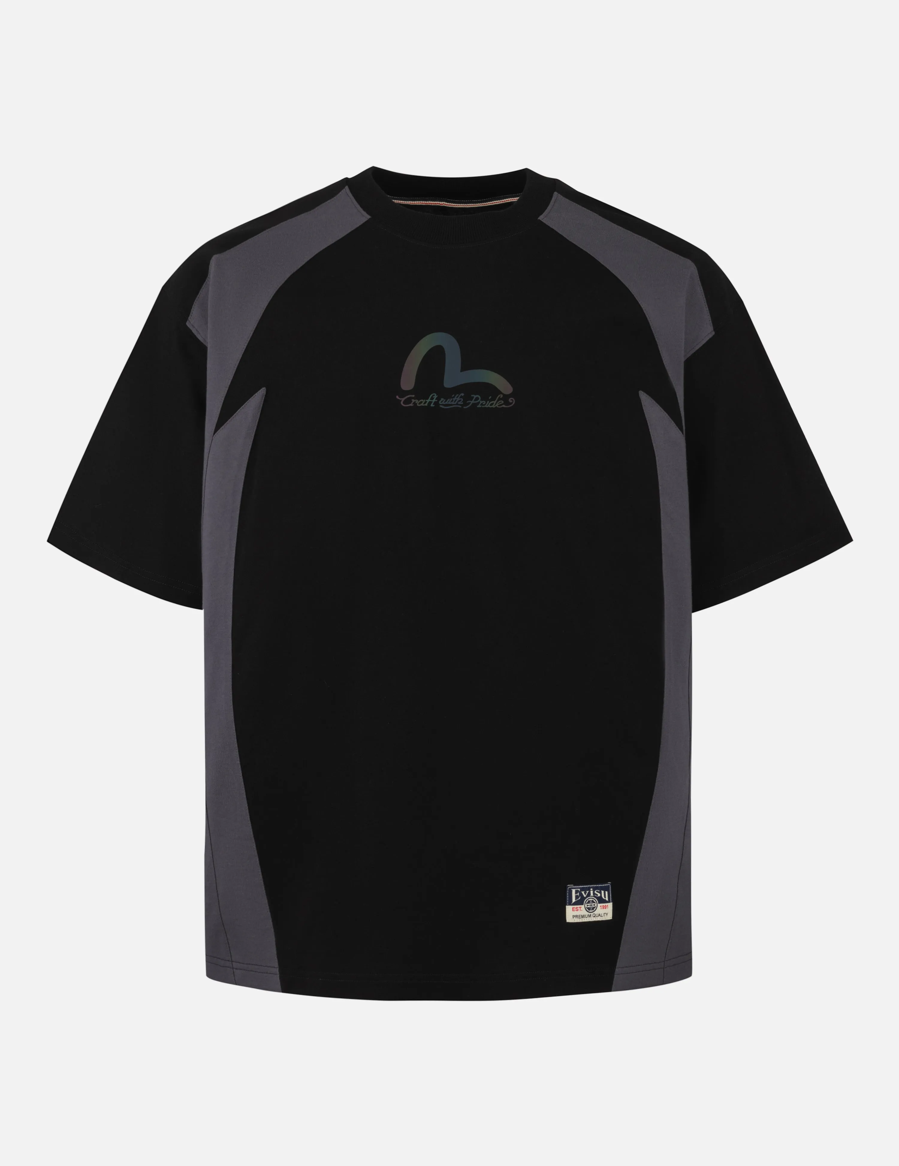 Panel Blocking with Colorful Logo Print Loose Fit T-Shirt sold by Evisu product image thumbnail 2