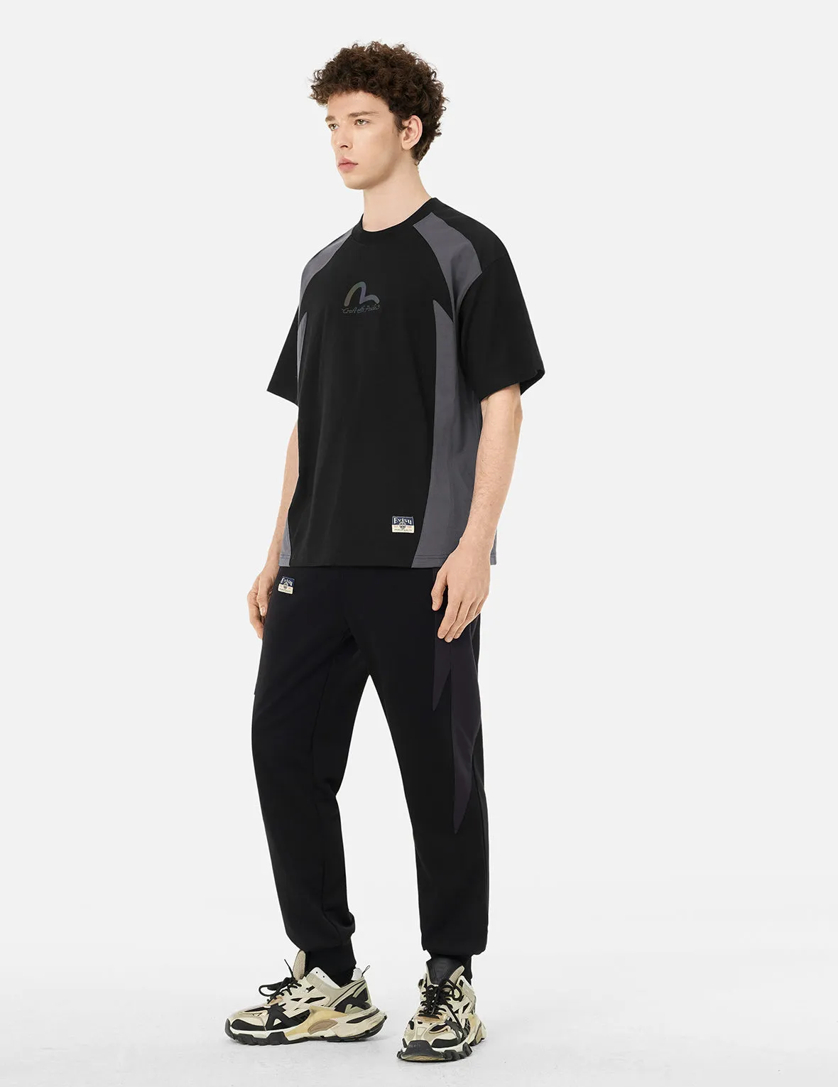 Panel Blocking with Colorful Logo Print Loose Fit T-Shirt sold by Evisu product image thumbnail 3